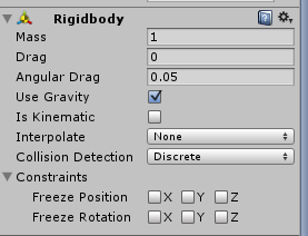 unity3d中rigidbody各个属性是什么意思