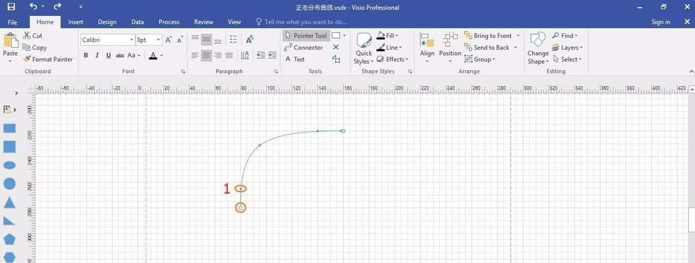 visio怎么制作正态分布曲线?