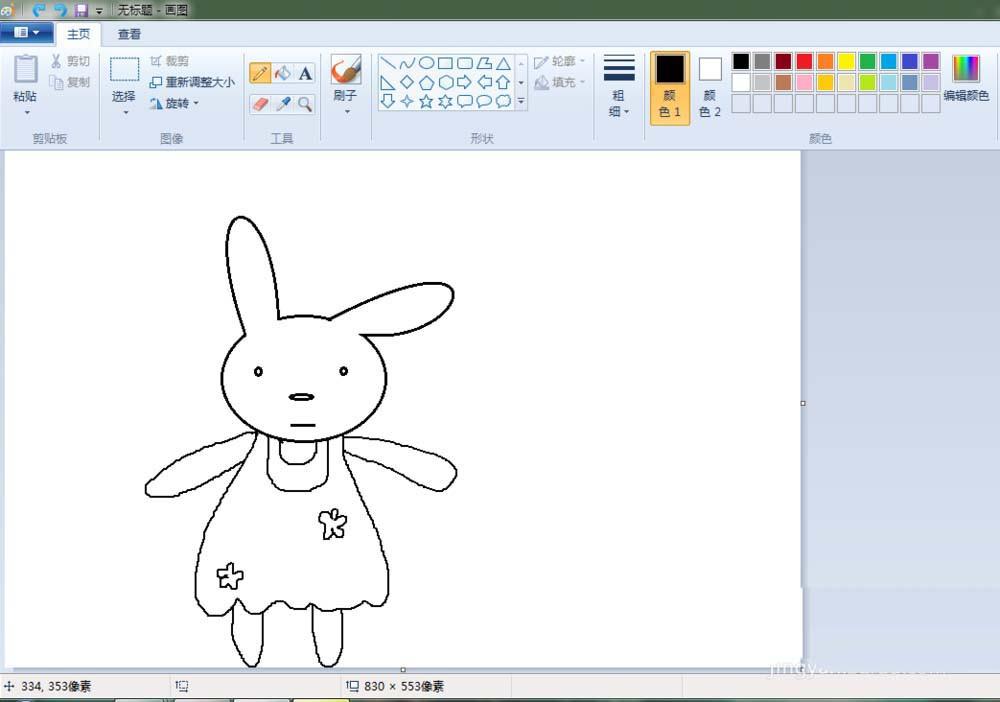 画图工具怎么绘制卡通小兔子