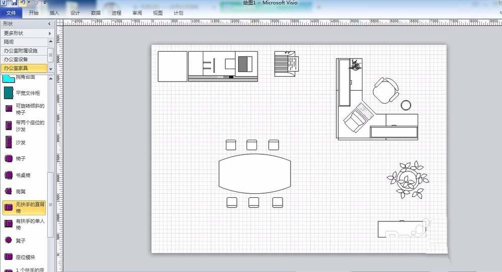 visio怎么绘制办公室平面图