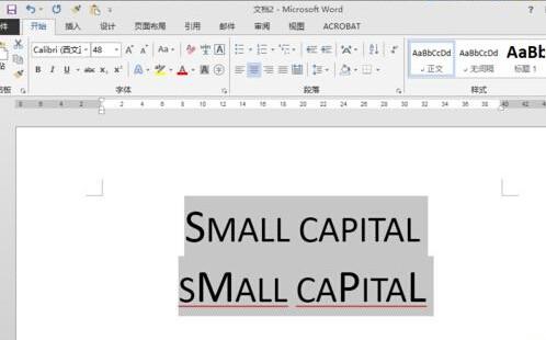 word怎么设置小型大写字母small capitals?