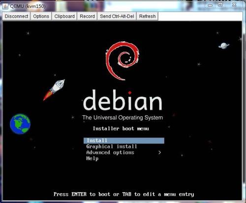 linux vps新手入门教程:kvm架构通过vnc安装Debian系统