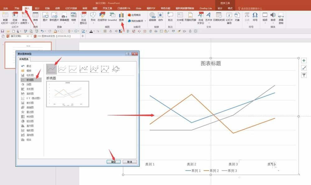 PPT怎么制作带线条边界的面积图?