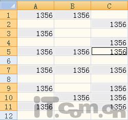 在Excel中让你填充不连续的单元格