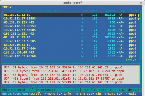 简介Linux下的TCP/UDP监控工具iptraf
