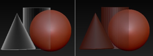 ZBrush中如何让模型半透明显示