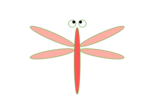 wps怎么画红蜻蜓? wps蜻蜓的画法