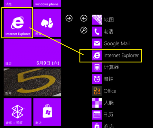 在Windows Phone中用IE打开多个网页并切换