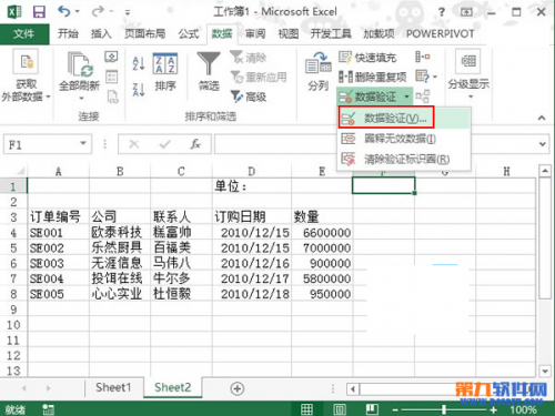 Excel2013如何设置数据以百万单位显示