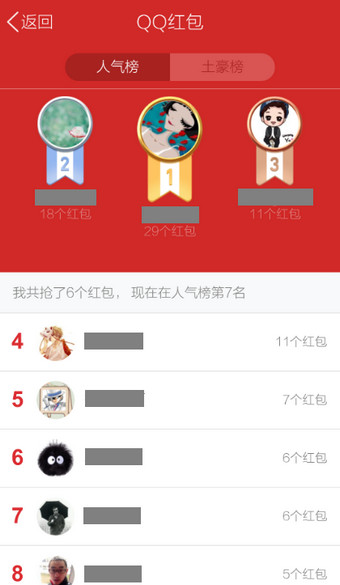 QQ红包排行榜怎么看