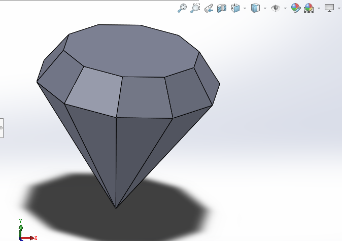 solidworks怎么画立体钻石模型?