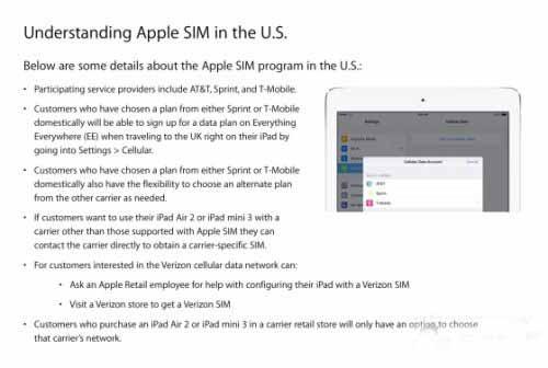 iPad Air 2/mini 3 内置的Apple SIM卡怎么用?