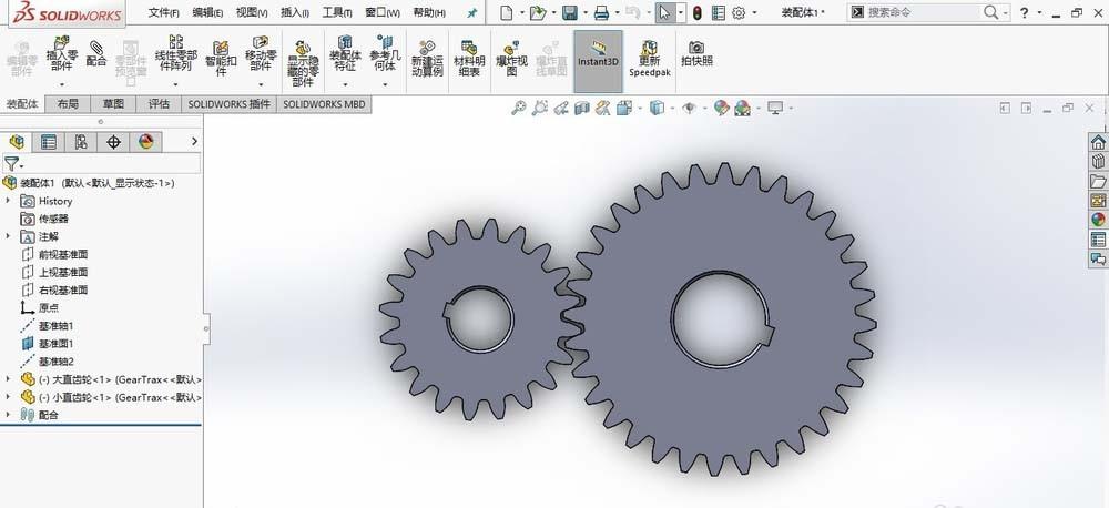 solidworks怎么制作两个齿轮啮合动画? 