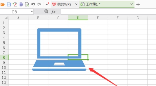 WPS表格中如何画笔记本电脑图形