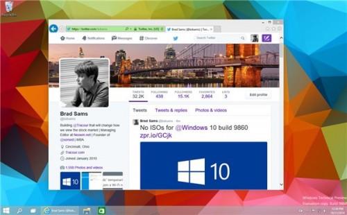 微软发布Win10预览版9860更新:炫酷窗口特效(视频)