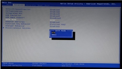 如何调整戴尔电脑硬盘模式设置U盘第一启动