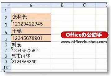 Excel2010怎么拆分姓名和手机号码