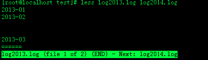 linux中less命令使用详解