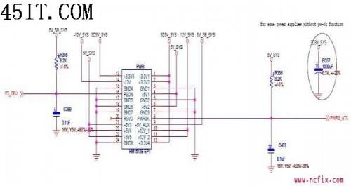 45CMV主板电源部分电路图