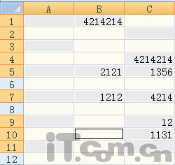 填充Excel中不连续的单元格的方法