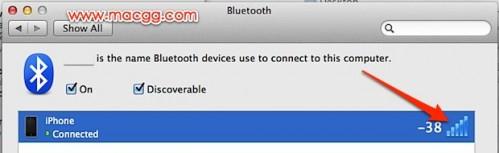 如何在 Mac OS X 里检查蓝牙信号强度?