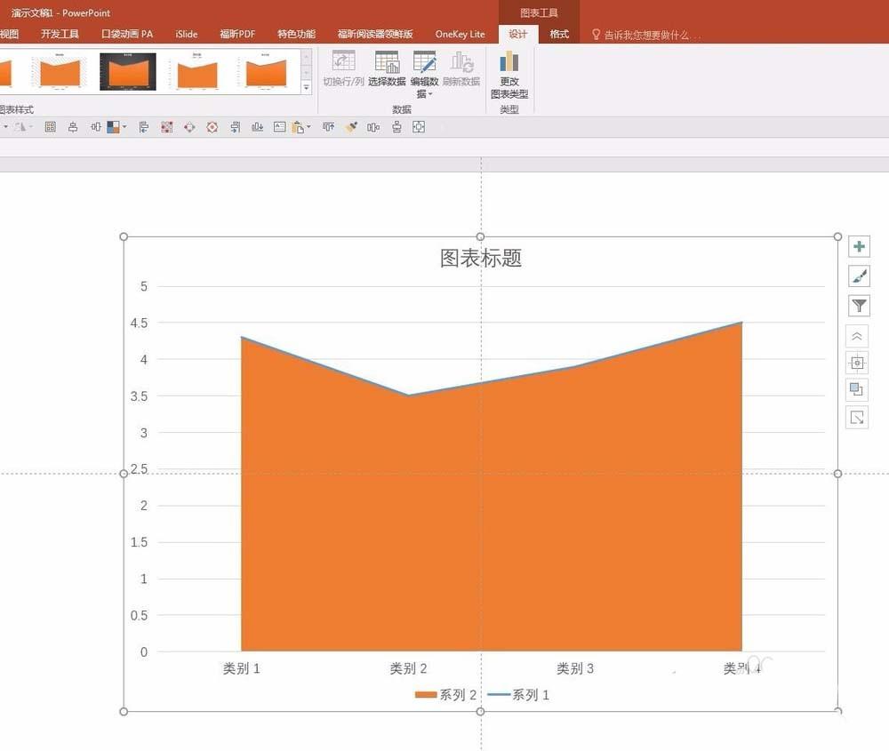 PPT怎么制作带线条边界的面积图?