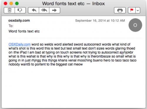 如何更改Mac OS X中的邮件字体大小?