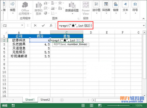Excel2013如何运用rept函数将数字图形化