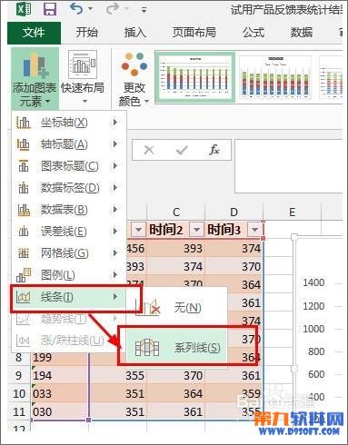 Excel 柱形图如何增加系列线