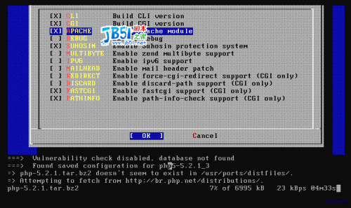 FreeBSD6.2上搭建apache2.2.4+mysql5.1.7+php5.2.1+phpmyadmin