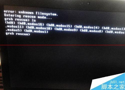 电脑开机错误出现unknown filesystem该如何解决?