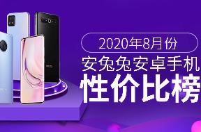 安兔兔发布2020年8月不同价位Android手机性价比排行