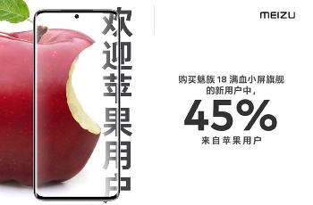 魅族18秀数据：新用户45%来自苹果