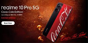 realme官图：真我 10 Pro 可口可乐限定版将采用拼接设计后盖