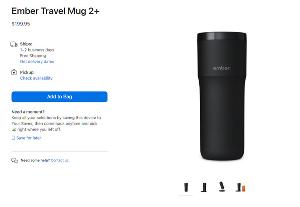 苹果上架 Ember 的控温 Travel Mug 2+ 旅行杯，售价为 199.95 美元
