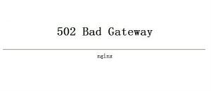 ɽĵ502 Bad Gateway