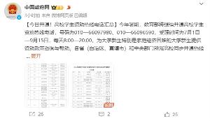 教育部今日开通高校学生资助热线电话
