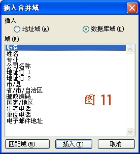 在word中的邮件合并