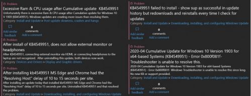 Windows 10補丁KB4549951出問題：導致藍屏死機等