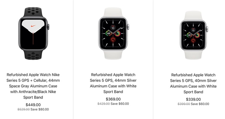 苹果在美首次开售翻新版Apple Watch Series 5