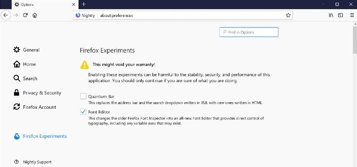 Firefox 79 将引入实验功能选项，允许用户测试未发布的功能