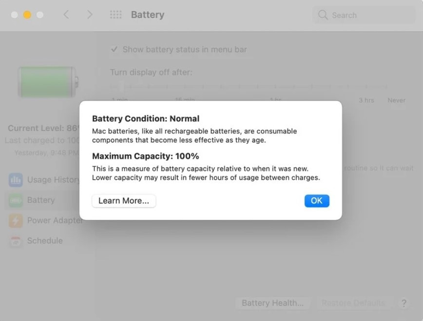 Apple Silicon Mac无法禁用电池健康管理功能
