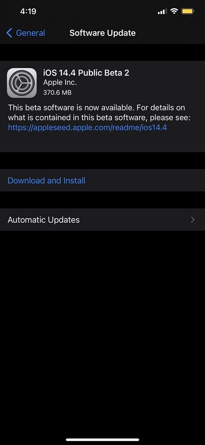 苹果 iOS 14.4/iPadOS 14.4 开发者预览 / 公测版 Beta 2 发布