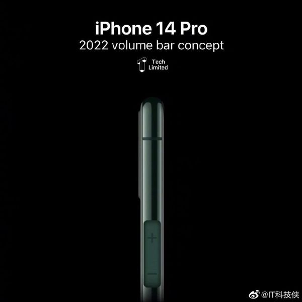iPhone 14 Pro将会取消实体的音量按键，采用点按、滑动的方式来操作