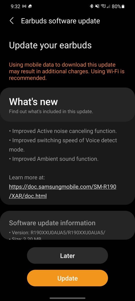 三星主动降噪蓝牙耳机GalaxyBudsPro现已获得首次软件更新