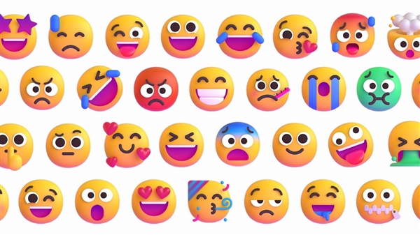 微软发布全新emoji表情：静态变3D
