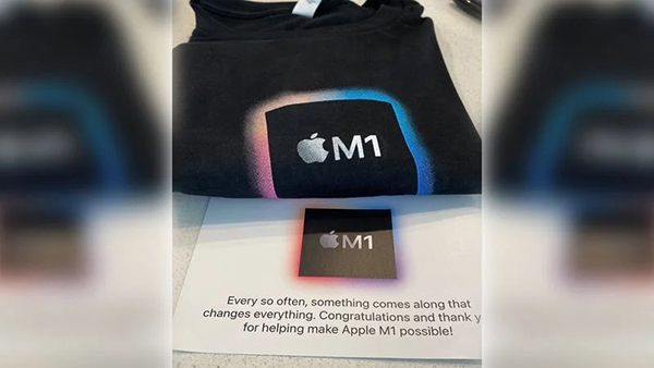 苹果向工程师赠送“Apple M1”特殊T恤