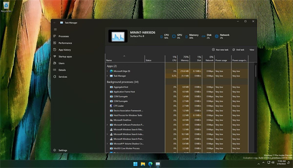 微软 Win11 全新任务管理器曝光！基于Windows 11云母材料语言设计