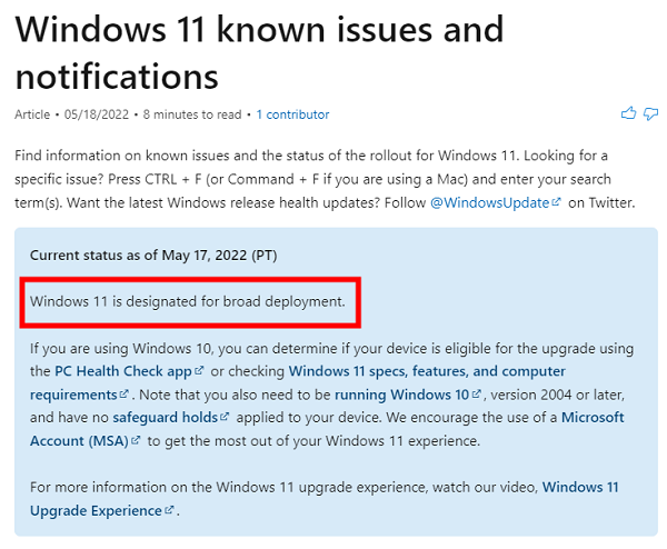 微软宣布Win11将广泛部署：全面开放升级！