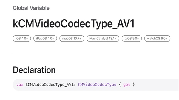 苹果多款产品有望支持 AV1 编解码器，代码已现身核心媒体框架库